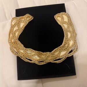 Elegant Vintage Japanese Pearl Beaded Removable Collar Necklace